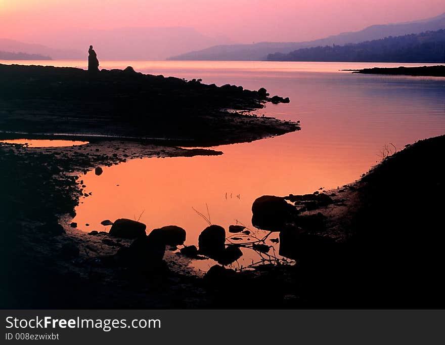 This picture has been taken on one colorful evening on the bank of famous lake in Pune. This picture has been taken on one colorful evening on the bank of famous lake in Pune