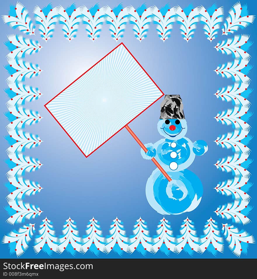 Snow Man Background, Vector