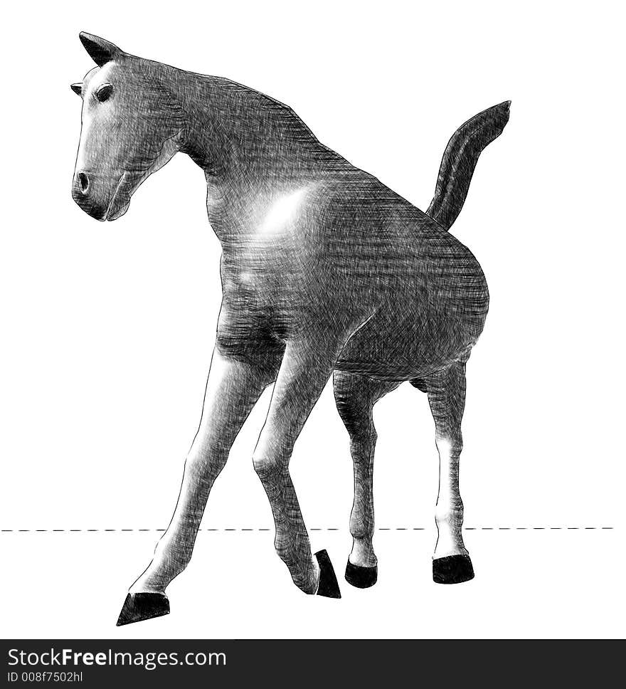 Computer generation of  figure horse