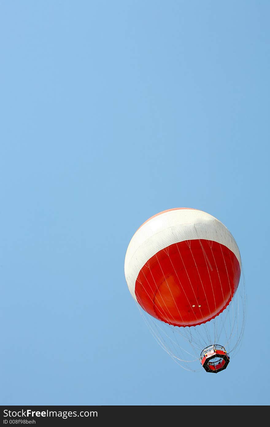 White and Red balloon in the sky. White and Red balloon in the sky