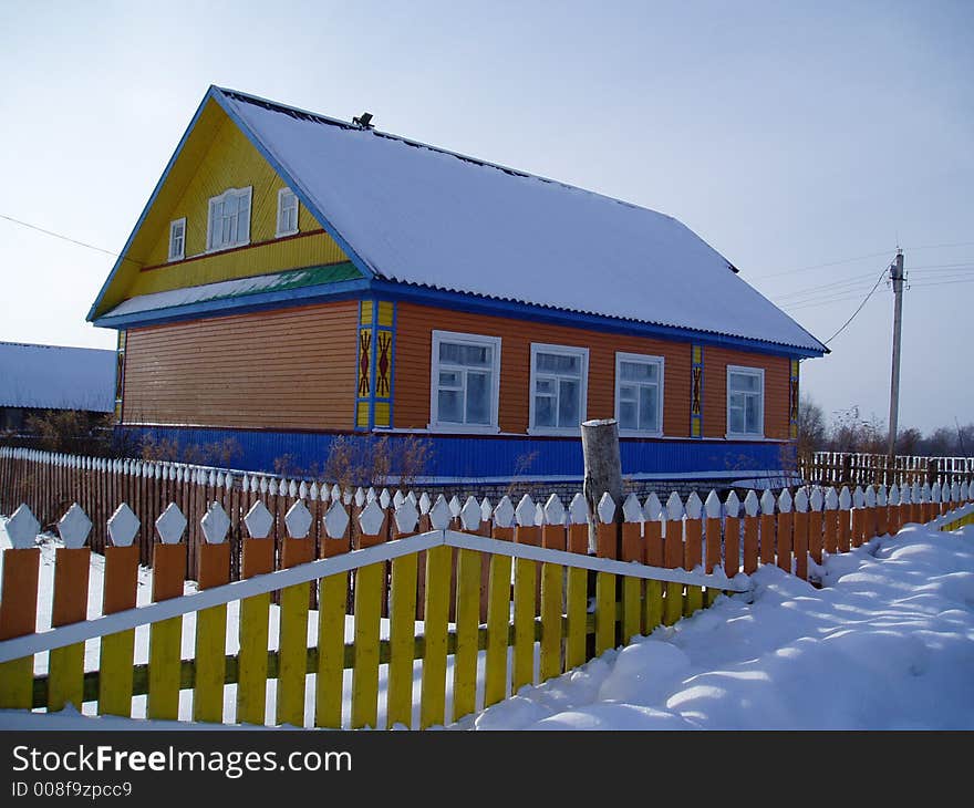 House in a snow