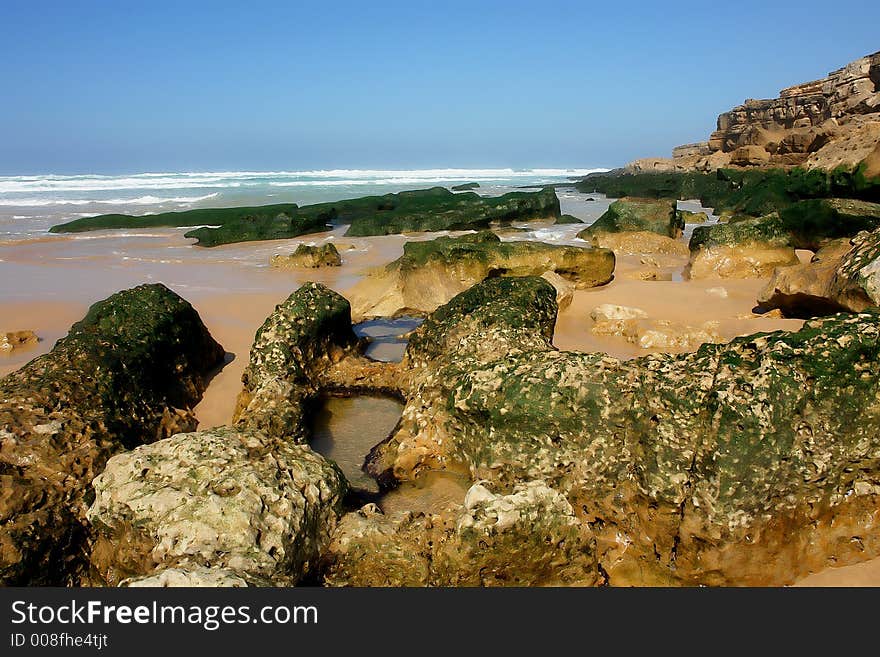 Low tide in the beach