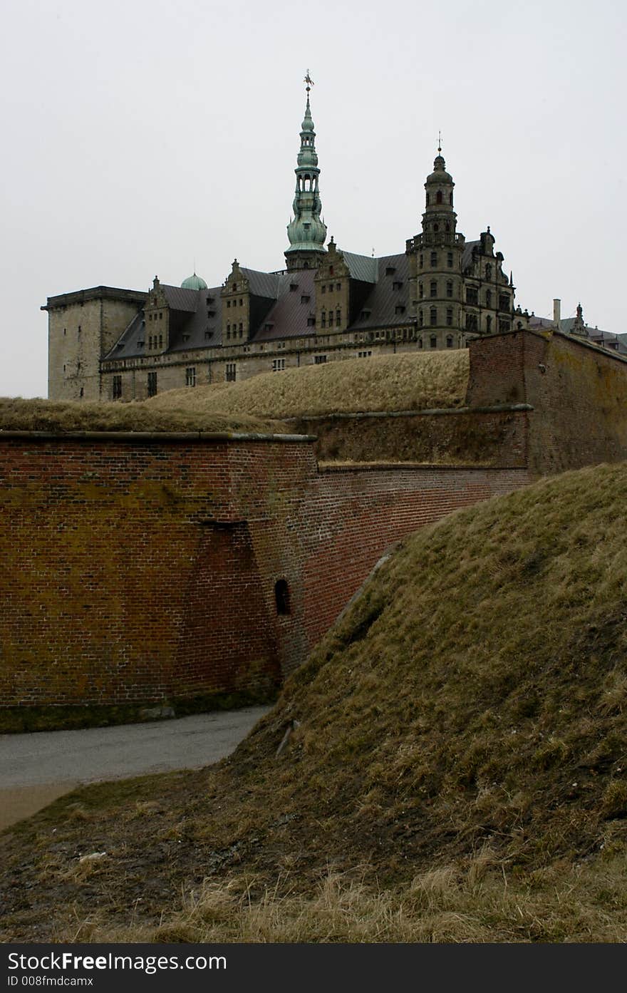 Winter picture of Kronborg Castle, Elsinore, Denmark (place where Hamlet by Shakespeare was situated).