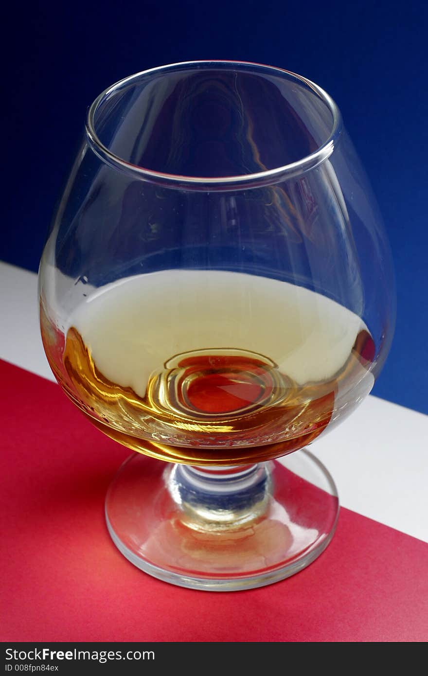 The Armenian cognac in a glass