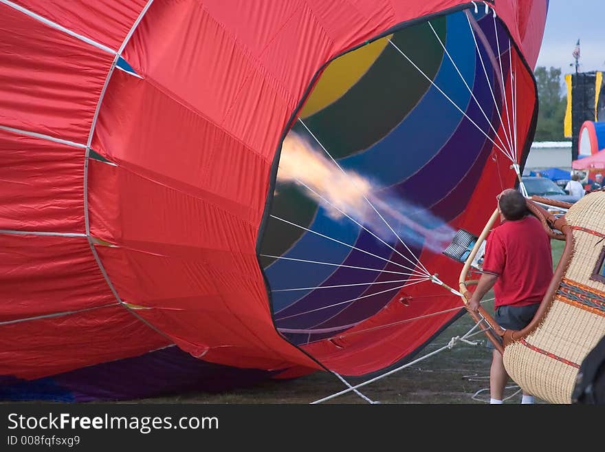 Inflating Hot Air Balloon