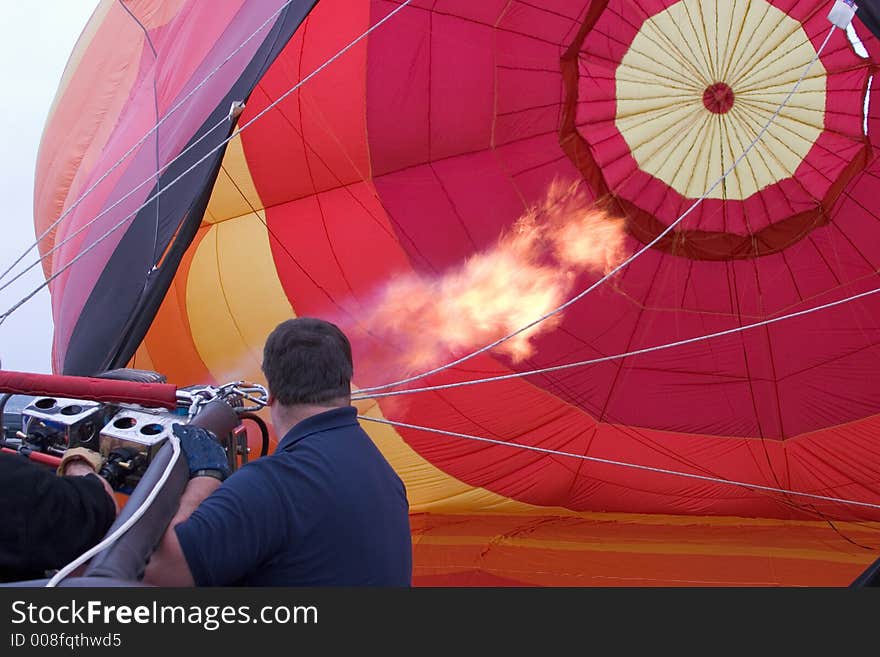 Inflating Hot Air Balloon