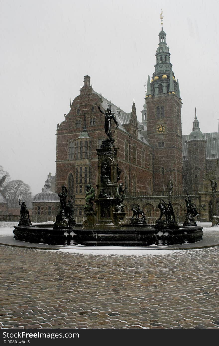 Winter picture of Castle of Christiansborg, Copenhagen, Denmark.