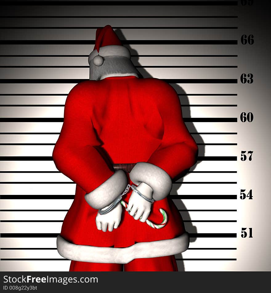 Santa Arrested for Breaking and Entering. Handcuffed. Bah Humbug Series. Santa Arrested for Breaking and Entering. Handcuffed. Bah Humbug Series