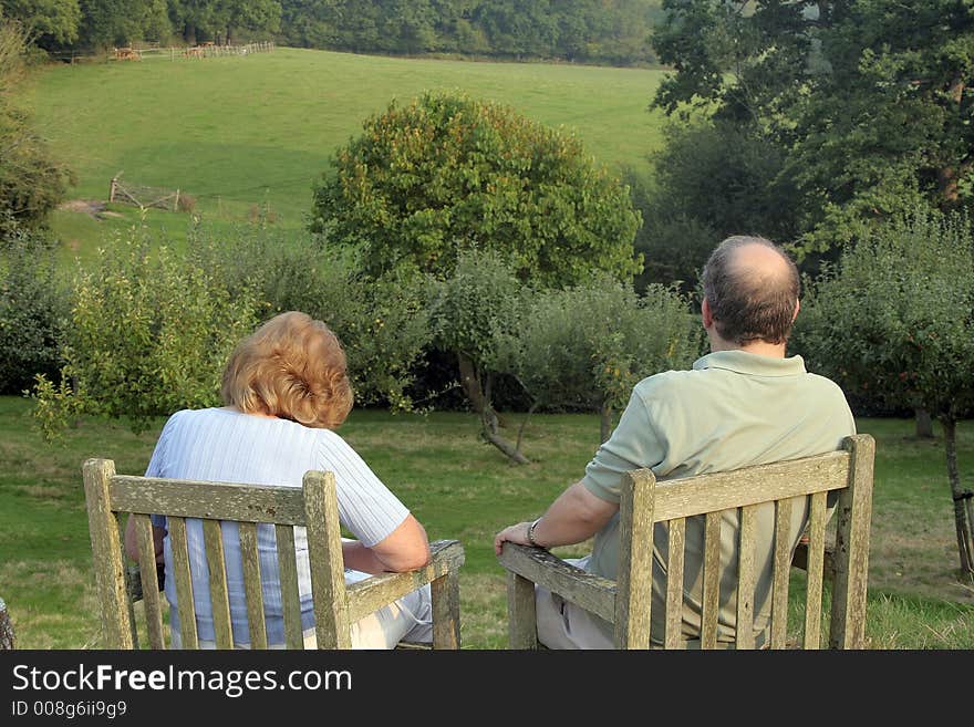 A couple taking a rest in English countryside. A couple taking a rest in English countryside