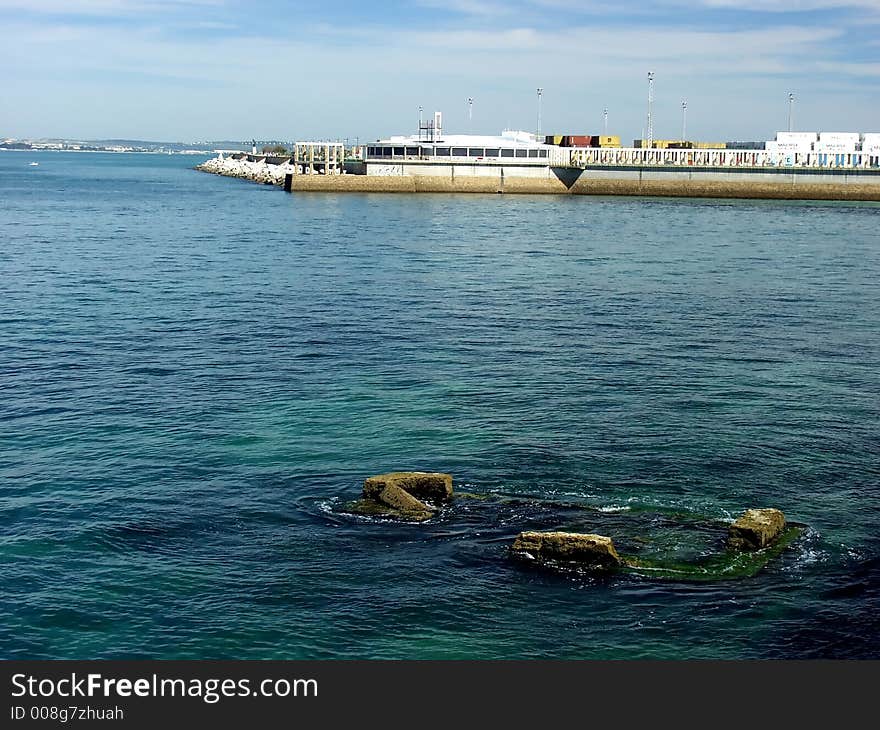 Harbor and sea view in cadiz