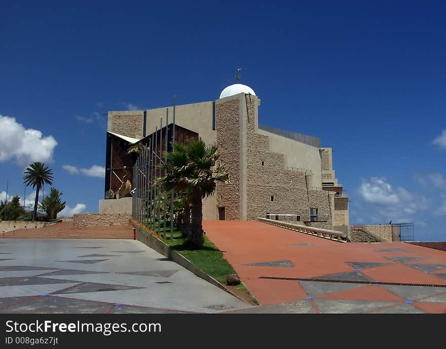 Music palace whit blue sky background. Music palace whit blue sky background