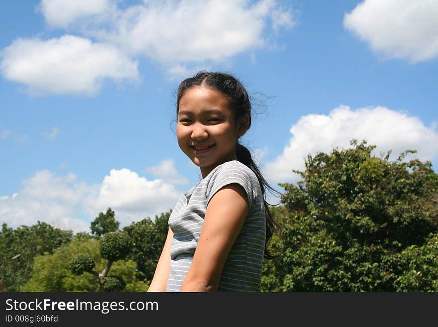 Portrait of young asian girl.