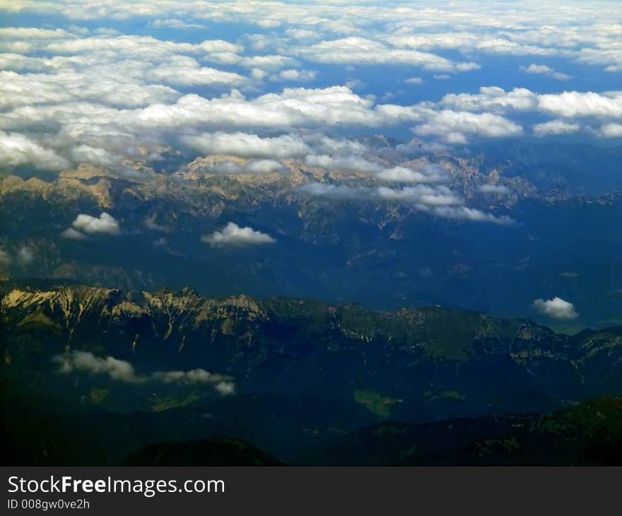 Alps. View from the airplane.