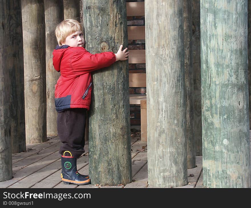 Little boy playing in the park. Little boy playing in the park