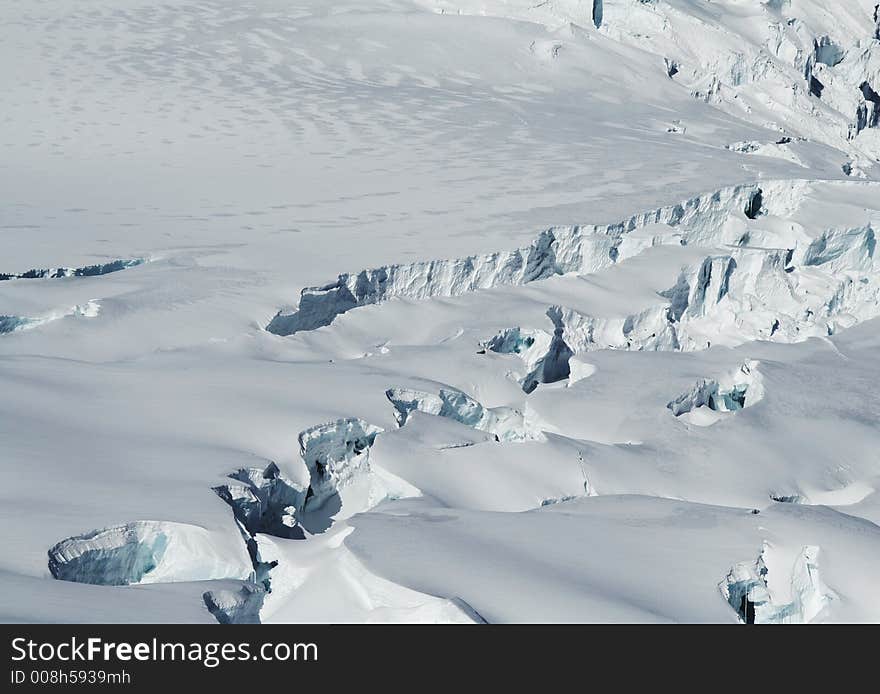 Snowcovered glacier in the high Cordilleras