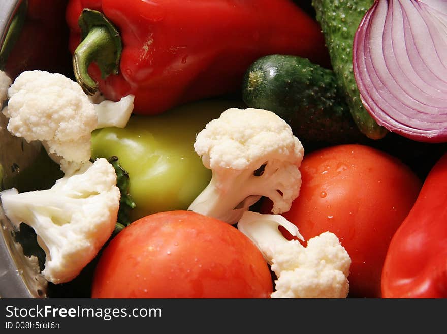 Different vegetables in the bowl. Different vegetables in the bowl.