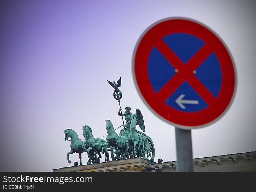 No parking for horse-drawn carts at Berlin's Brandenburg gate