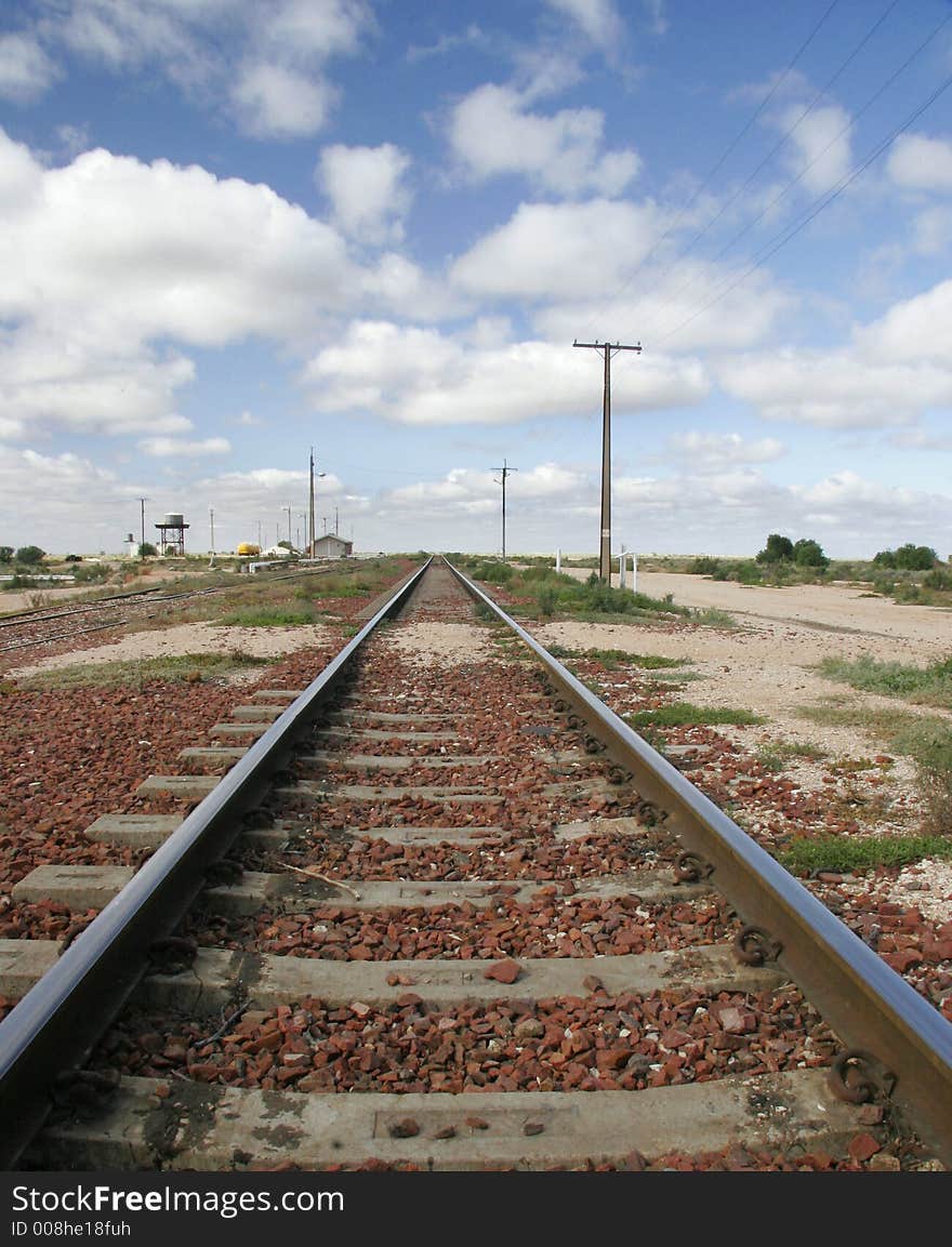 Train tracks in the outback in Aussie land. Train tracks in the outback in Aussie land.