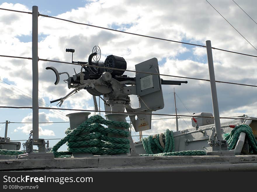 Picture of gun on military ship in Oslo, Norway. Picture of gun on military ship in Oslo, Norway.