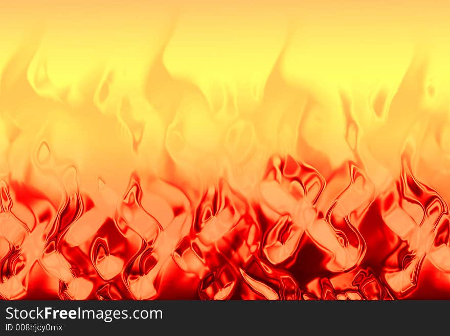 Yellow and red fire texture generated by computer