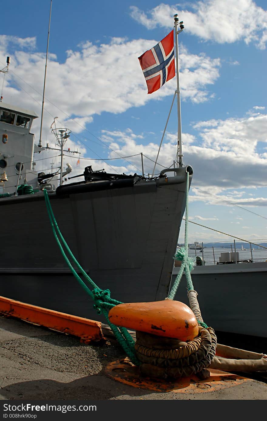 Picture of military ship in Oslo, Norway.