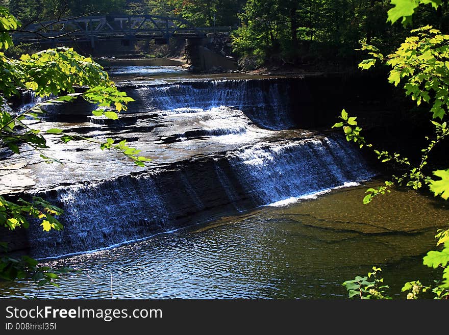 Paine Falls under a bridge. Paine Falls under a bridge