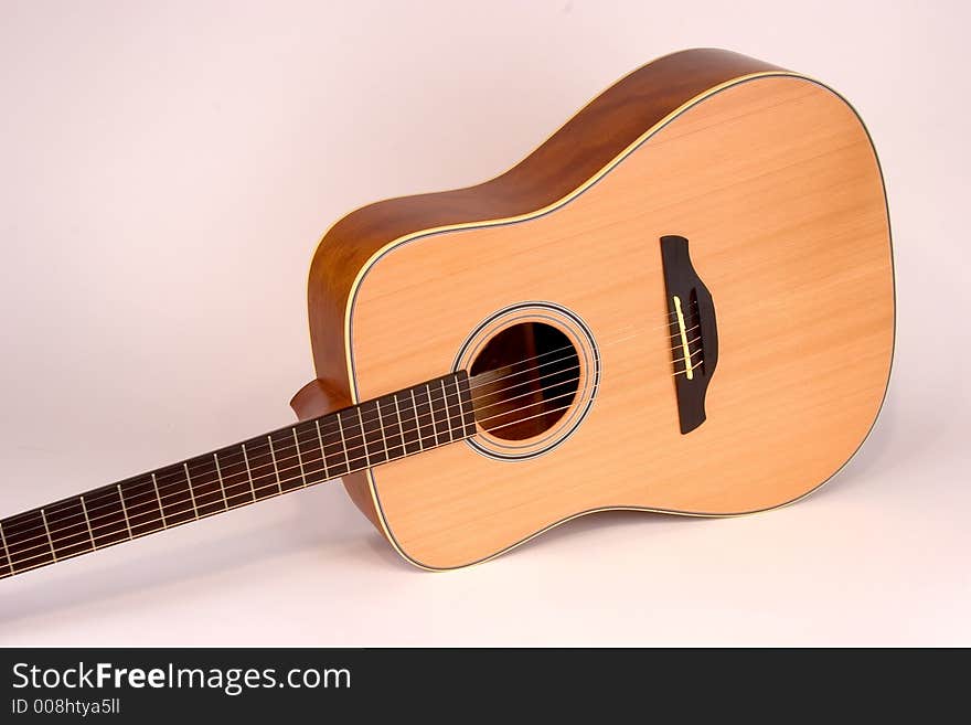 Isolated Acoustic Guitar Body and Neck