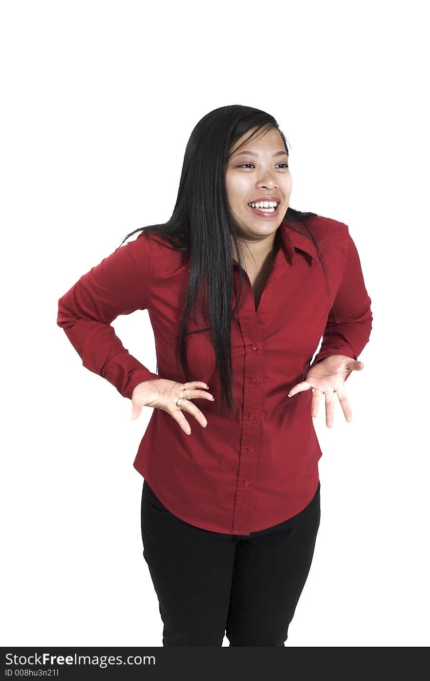 Woman showing enthusiasm