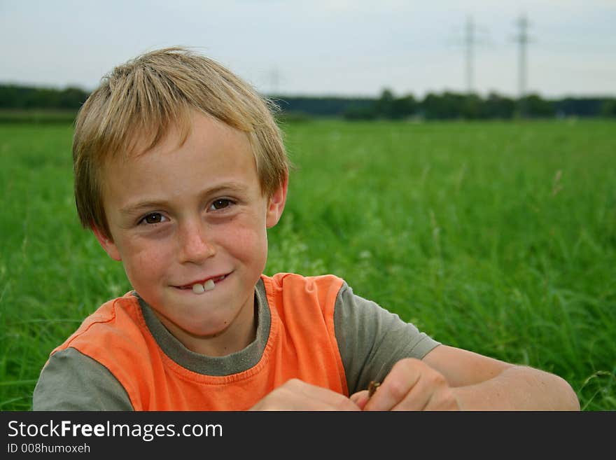 Boy in field