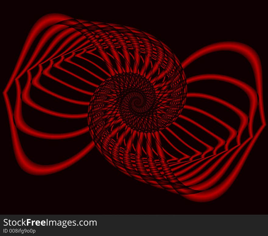 Abstract fractal of a spiral resembling a cage. Abstract fractal of a spiral resembling a cage