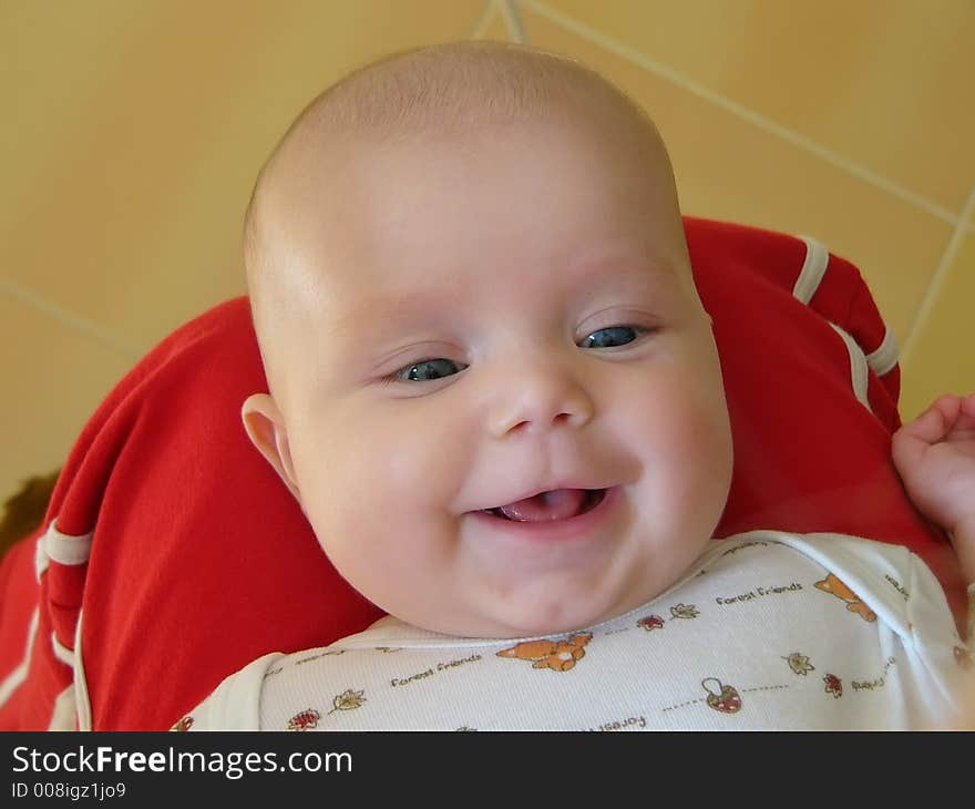 Portrait of smiling baby girl