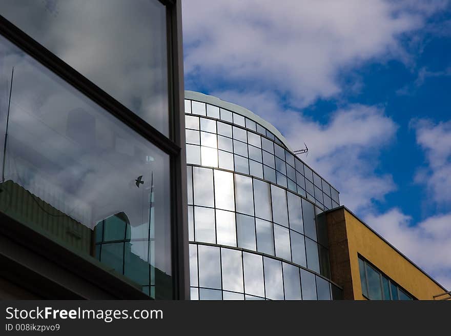 Top of the buildings and the sky. Top of the buildings and the sky