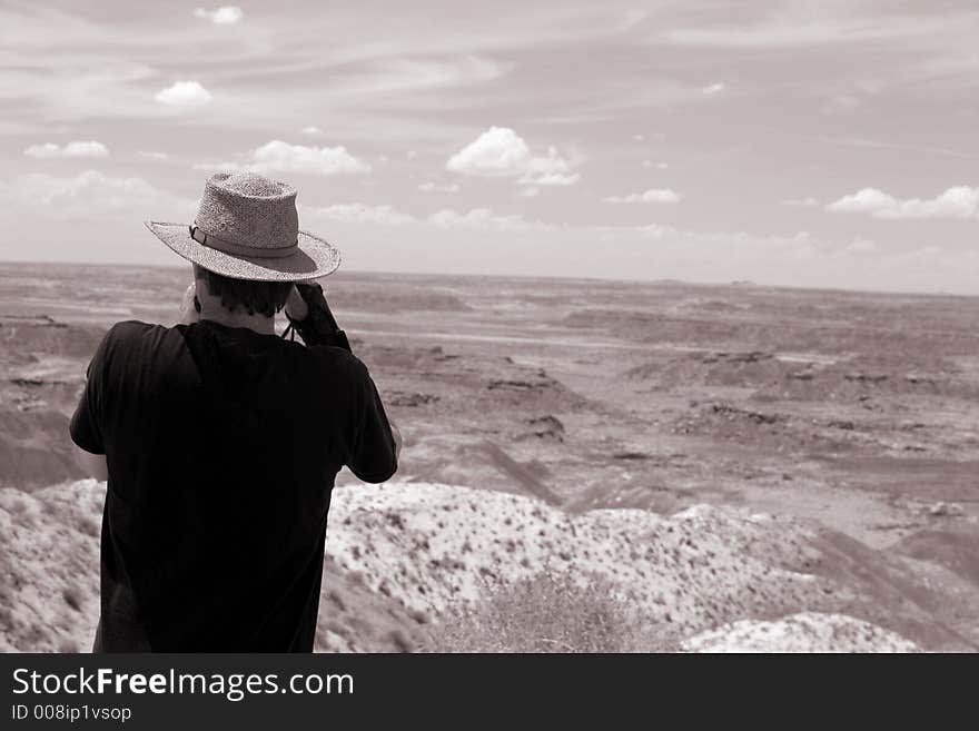 Photographer At The Painted Desert