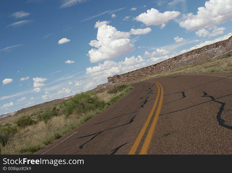 Curve on the road and beautiful scenery