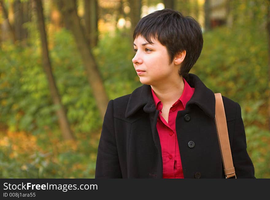 Young woman in the forest