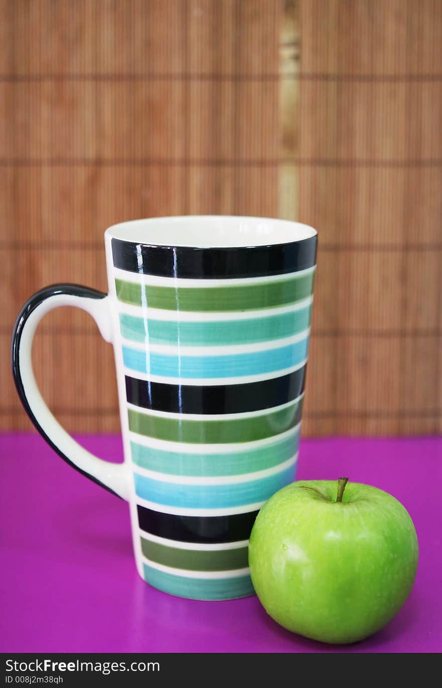 Luscious fresh green apple and tea. Luscious fresh green apple and tea