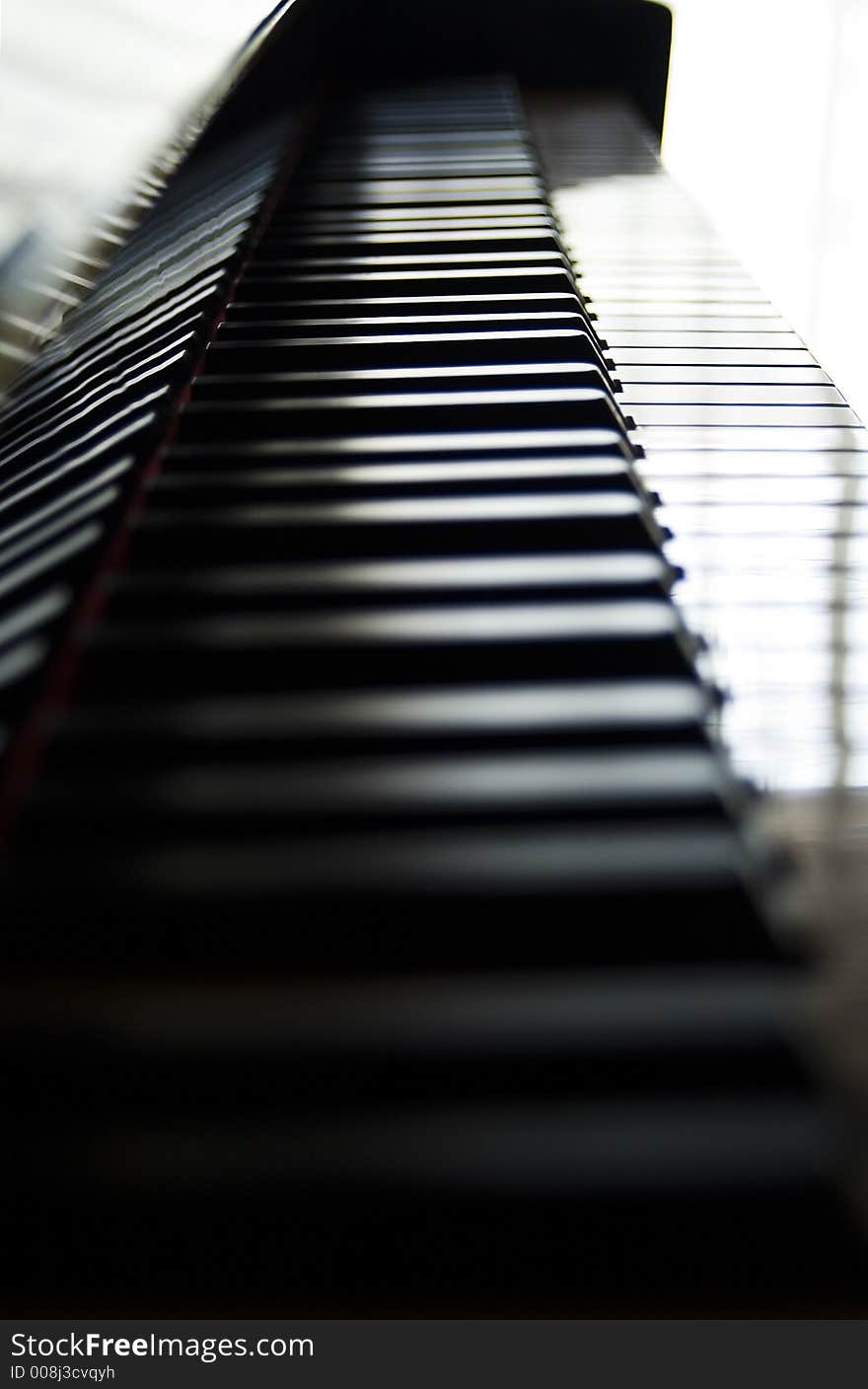 Trail of Piano Keys with Rear Infocus. Trail of Piano Keys with Rear Infocus