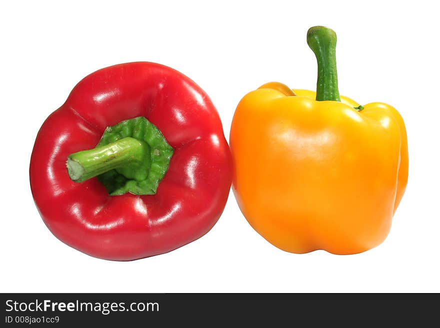 Red and yellow peppers