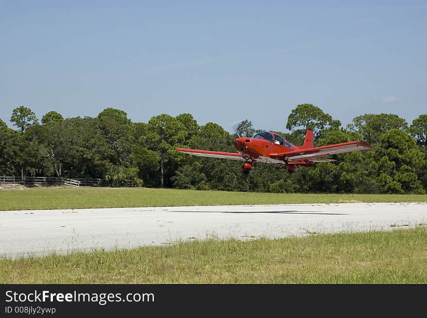 A private plane takes off. A private plane takes off.