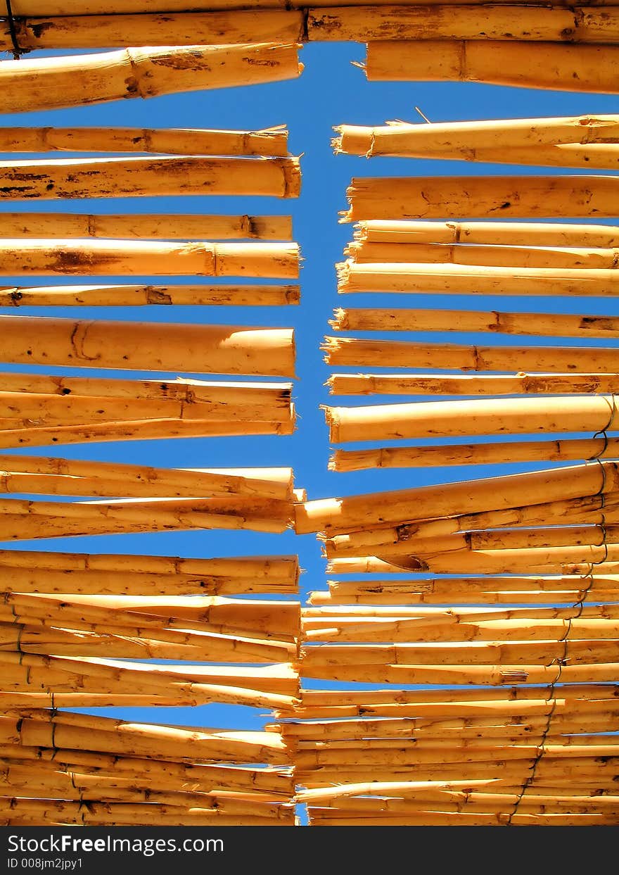 A roof made of bamboo