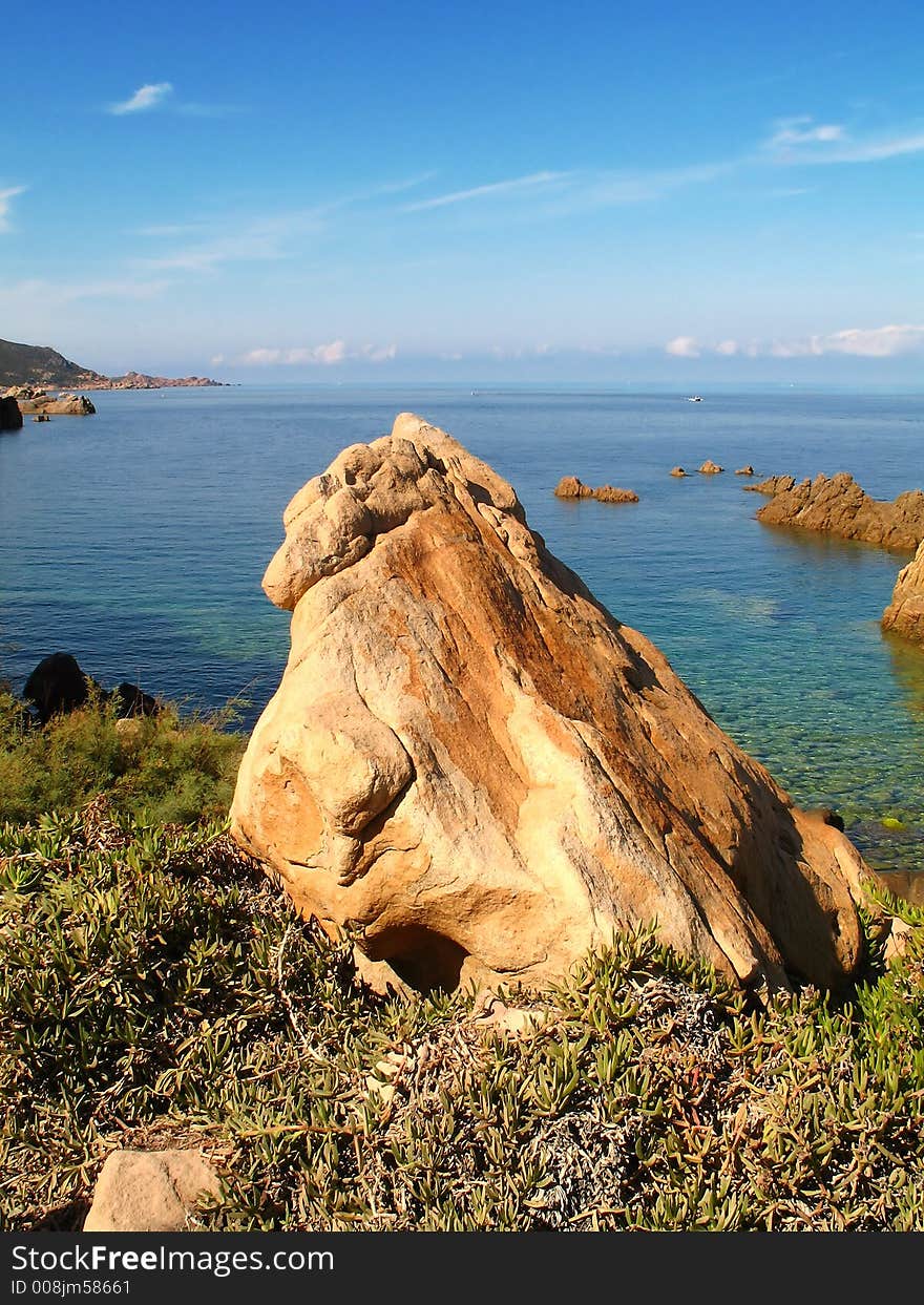 A strange rock on a beach in Sardinia (Italy). A strange rock on a beach in Sardinia (Italy)