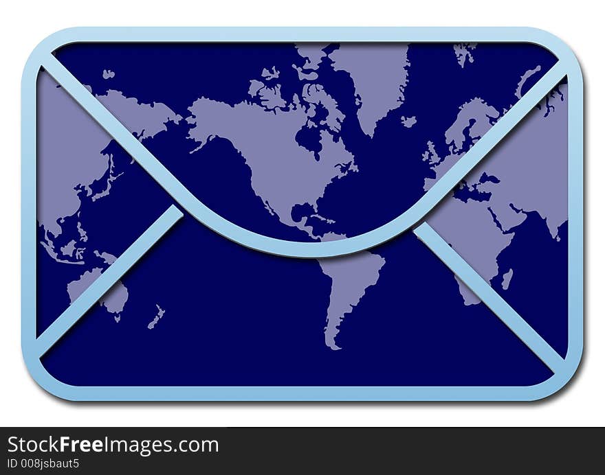 Communication symbol with world map. Communication symbol with world map