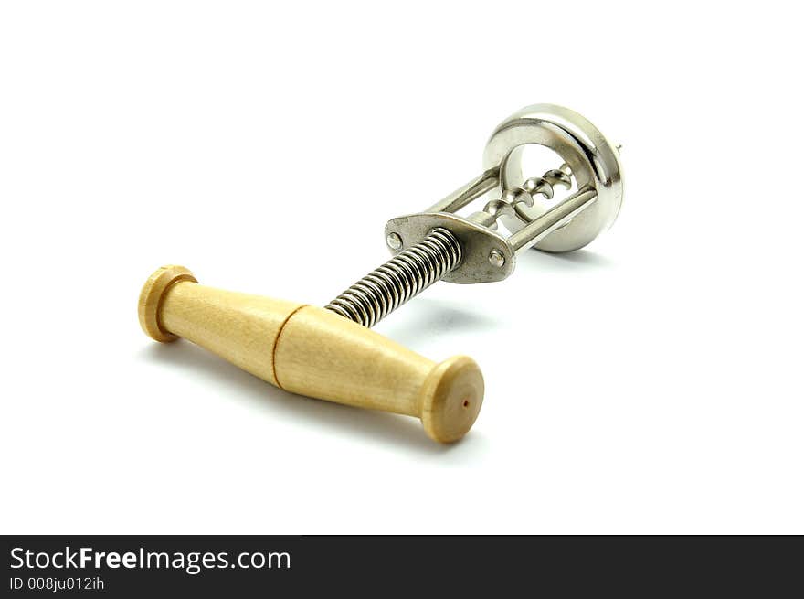 Corkscrew isolated on white background