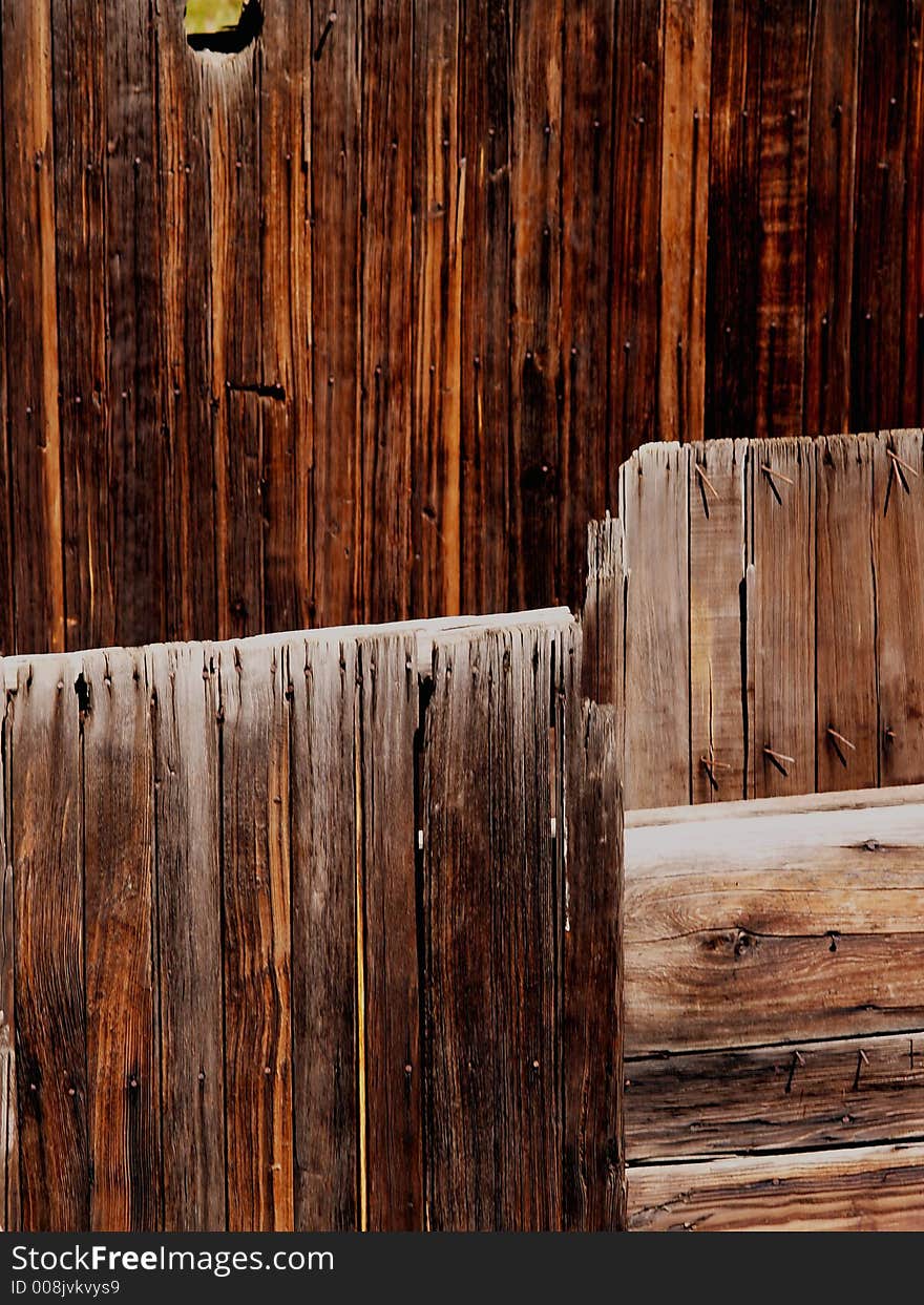 Weathered wooden boards showing grain from old mine. Weathered wooden boards showing grain from old mine.