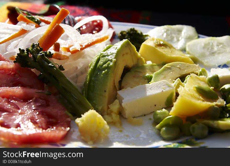 Vegetable salad in the restaurant