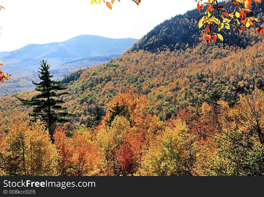 Mountain top of fall colors