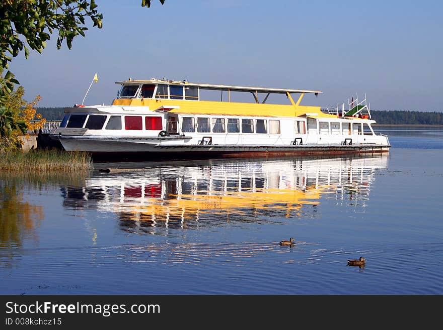 The ship at a mooring