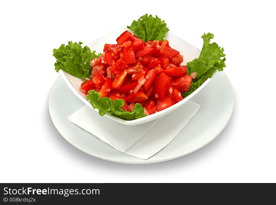 Tomato salad with lettuce