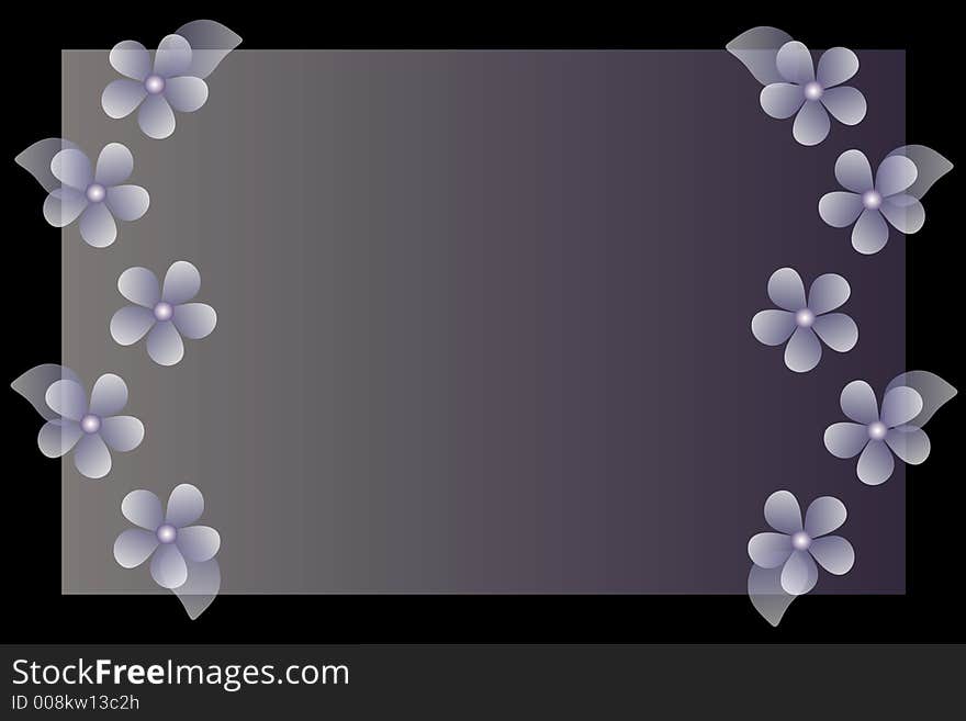 Grey and black background with flower accents. Grey and black background with flower accents.