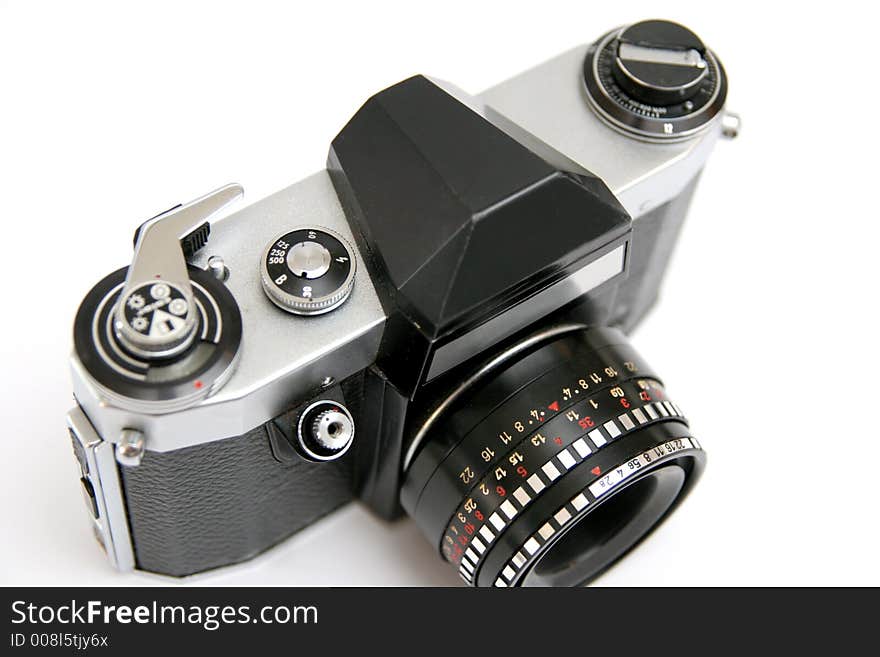 SLR photo camera in isolated